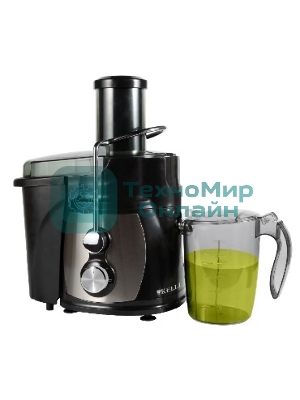 Соковыжималка Kelli KL-5091 центробежная. Мощность 1100 Вт, питание 220-240В, 50Гц, металлический корпус и фильтр, объем резервуара сока 1л., 2 скорости + импульный режим, широка я загрузочная горловина - 75мм, объем контейнера для жмыха 1л, функция 