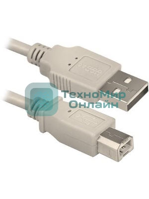 Кабель Defender USB04-06p.bagКабель USB 2.0 для соед. 1.8м AM/BM, пакет