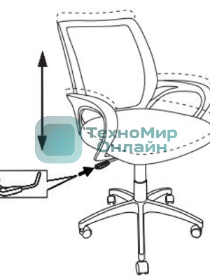 Кресло Бюрократ CH-W695NLT TW-03A TW-18 салатовый, сетка/ткань, 120 кг, механизм качания