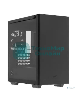 Компьютерный корпус Deepcool MACUBE 110 BK без БП, боковое окно (закаленное стекло), черный, mATX