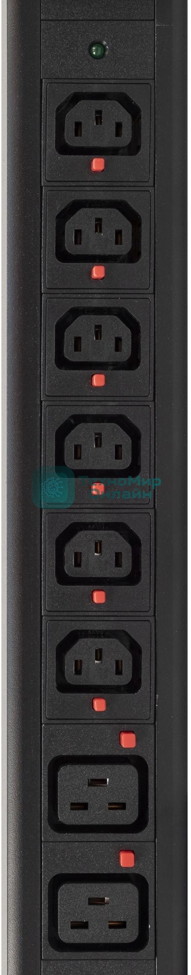 Блок распределения питания Powercom PDU-32AV24-18C3-6C9-3P верт.размещ. 18xC13 6xC19 3x32A IEC 60309 2м