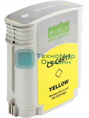 Картридж струйный Cactus CS-C4913 №82 желтый (72 мл) для HP Design Jet 500/800C