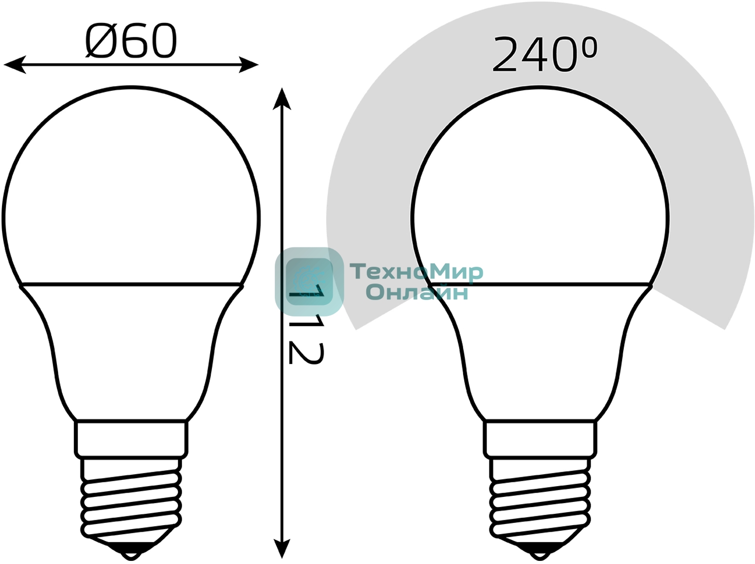 Лампа светодиодная Gauss 102502210-M 10Вт цок.: E27 груша 220B св. свеч. бел. нейт. A60 (упак.: 10 шт)