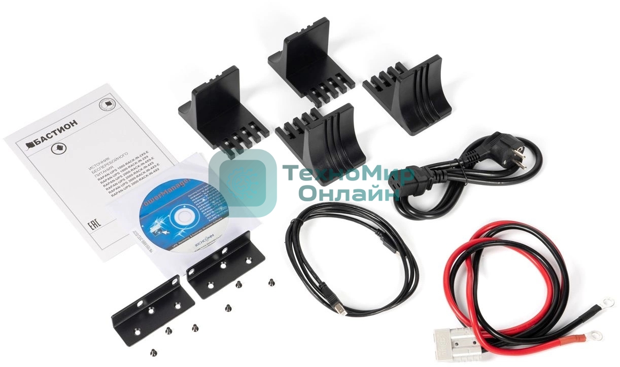 Источник бесперебойного питания Бастион RAPAN-UPS 3000-RACK-IN-4X9 Line-interactive, 3000ВА/2100Вт, USB, 2х EURO, АКБ 4x 9Ah, подкл АКБ блоков (8938)