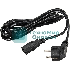 Шнур сетевой Rexant СЕЕ 7/7 (Schuko) – IEC 320 C13 3x0,75мм², длина 0,6м