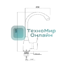 PL5-017F-1 Смеситель для кухни с высоким изливом из высокопрочного пластика- БЕЛЫЙ