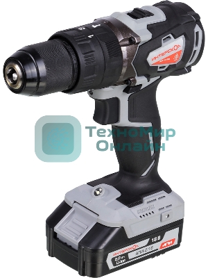 Дрель-шуруповерт ИНТЕРСКОЛ ДАУ-13/18В, 18 В, 2 Ач, 60 Нм, бесщеточный, ударный