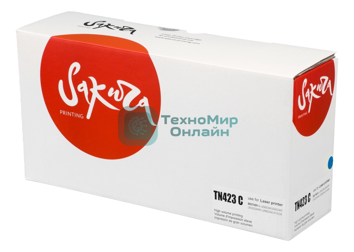 Картридж лазерный Sakura TN423C для Brother HL-8260, DCP-8400, MFC-8690, синий, 4 000к.