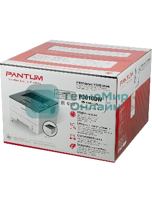 Принтер лазерный Pantum P3010DW, A4, ч/б, печ. до 30 стр/мин., 1200 x 1200 dpi, USB, RJ-45, Wi-Fi, NFC, проектная модель