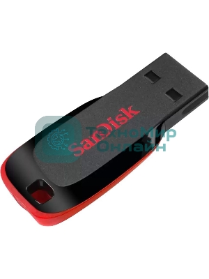 Флешка USB Sandisk CZ50 Cruzer Blade (SDCZ50-064G-B35), 64Gb, USB 2.0, R/W 15/4, черный/красный