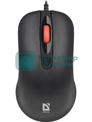 Мышь проводная Defender Omega MB-522 черный, 1600 dpi, USB, кнопки - 4