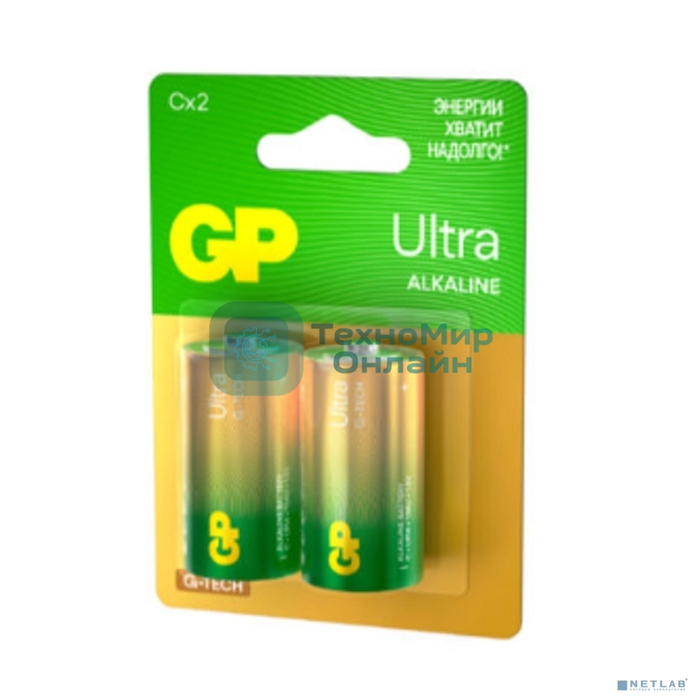 Алкалиновые батарейки GP Ultra Alkaline G-Tech 14А типоразмера C - 2 шт. на блистере