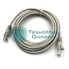 Патч-корд KingPrice KP-PC-c5e-3m-g UTP 4 пары cat.5E CCA molded 3м серый RJ-45 (m)-RJ-45 (m)