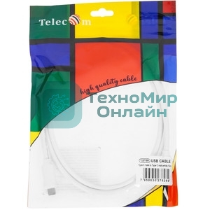 Кабель-соединительный Type-Cm --> Type-Cm, 1.2м белый Telecom TUS719W-1.2M