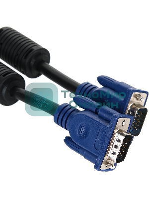 Кабель VGA 3м AOpen 2 фильтра, монитор-SVGA card 15M-15M, ACG341AD-3M