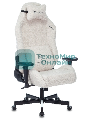 Кресло игровое Knight T1 молочный экомех с подголов. крестовина металл