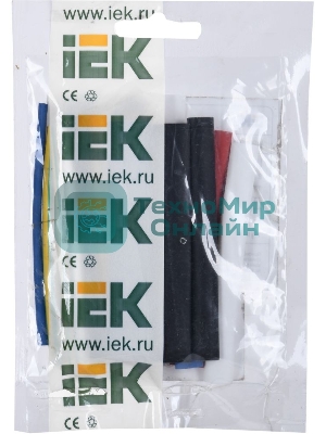 Набор трубок термоусадочных тонкостен. ТТУ 2/1; 4/2; 6/3; 8/4 (ЖЗ; С; К; Ч) 20х8см разноцвет. IEK UDRS-D2-D8-10-1