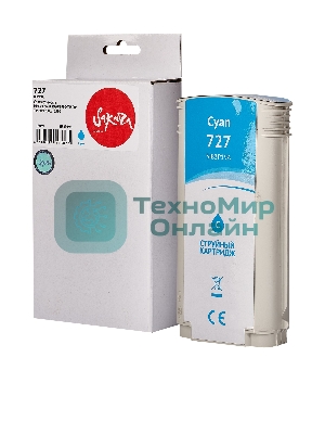 Картридж струйный Sakura B3P19A (№727 Cyan) для HP, голубой, 130 мл.