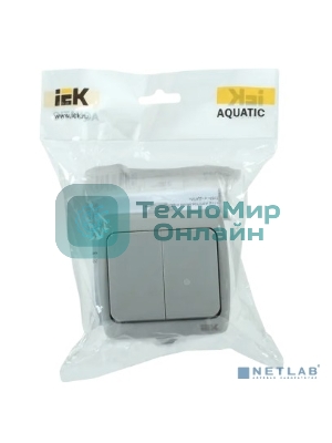 Выключатель 2-кл. 1п ОП Aquatic 10А IP54 ВС-20-2-0-А сер. IEK EVA20-K03-10-54