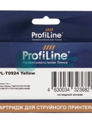 Чернила PL-T0634/T0734/T0924/T1284 для принтеров Epson Yellow C67/C79/C87/C91/CX3700/CX4100/CX4300/CX4700/CX3900/CX3905/CX4900/TX106/TX109/TX117/TX119/T26/T27 S22/SX125/SX130/SX420W/SX425W/Office BX305F/BX305FW пигментные 250 мл ProfiLine