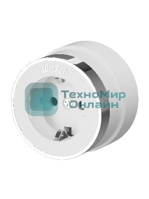 Розетка с заземлением Vintage (белый матовый/хром)