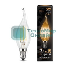 Лампа светодиодная Filament Свеча на ветру E14 9Вт 2700К Gauss 104801109