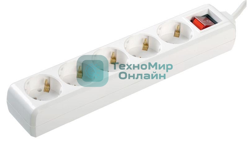 Удлинитель WYP10-16-05-03-ZK-N У05К-выкл. 5 мест 2 Р + P Е/3 метра 3х1 мм2 16А/250 IEK