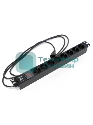 Hyperline SHE19-8SH-S-2.5IEC Блок розеток для 19