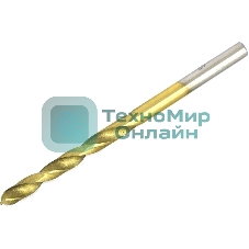 Сверло по металлу Matrix, 4,2 мм, HSS, нитридтитановое покрытие, цилиндрический хвостовик