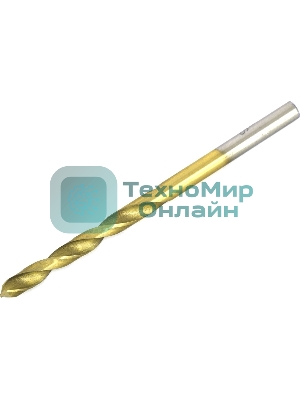 Сверло по металлу Matrix, 4,2 мм, HSS, нитридтитановое покрытие, цилиндрический хвостовик