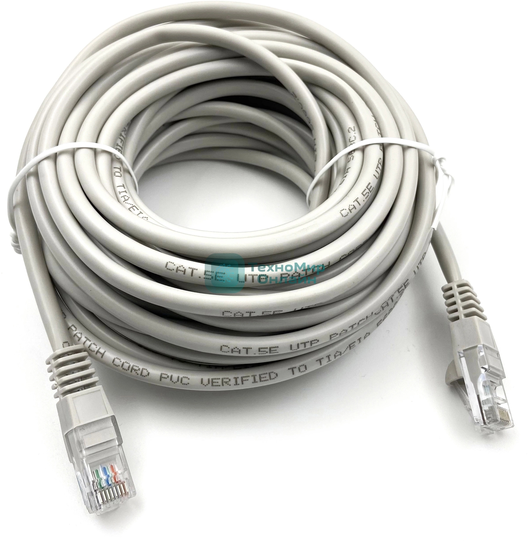 Патч-корд KingPrice KP-PC-c5e-10m-g UTP 4 пары cat.5e CCA molded 10м серый RJ-45 (m)-RJ-45 (m)