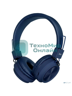 Беспроводные/проводные наушники Hoco W25 синий, полноразмерные, Bluetooth + проводной, до 12 ч.