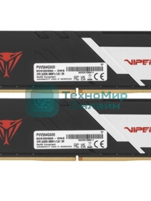 Оперативная память Patriot Viper Venom, DDR5, 64GB (2x32GB), 6000MHz, CL36, DIMM, с радиаторами, черный