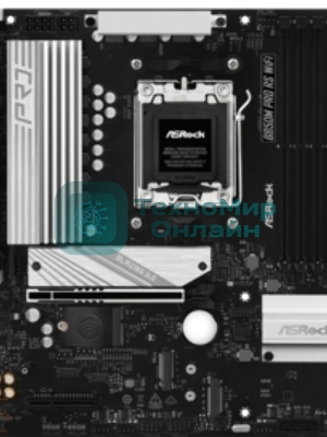 Материнская плата ASRock B850M PRO RS WIFI, AM5, AMD B850, 4xDDR5, 4xSATA, 3xM.2, 1xPCIe 5.0 x16, 1xPCIe 3.0 x4, 1xDP, 1xHDMI, 1x2.5Gb LAN, Wi-Fi 6E, Bluetooth 5.2, 1xUSB-C 10Gbps, 1xUSB-A 10Gbps, 2xUSB-A 5Gbps, 4xUSB-A 2.0, 3x3.5 мм, 7.1, mATX