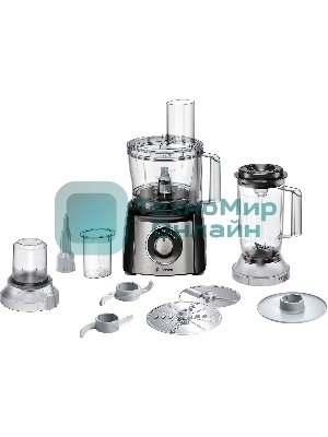 Кухонный комбайн Bosch MCM3501M 800 Вт, Скорости: 2, Блендер 1 л, Чаша 2.3 л, черный/серебристый