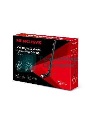 Двухдиапазонный Wi-Fi USB адаптер Mercusys MU6H AC650 высокого усиления