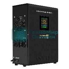 Источник бесперебойного питания (инвертор, синус, для котла, настенный) ExeGate FineSine SX-1000.LCD.AVR.2SH 1000VA/600W, чистая синусоида, цветной LCD-дисплей, AVR, 2*Schuko, линейно-интерактивный, внешняя батарея 12В до 200А·ч (поставляется отдельно), крепление настенное/универсальное, черный