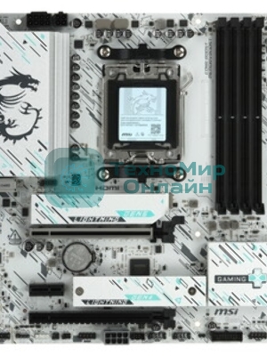 Материнская плата MSI B850M GAMING PLUS WIFI6E, AM5, AMD B850, 4xDDR5, 4xSATA, 2xM.2, 1xPCIe 4.0 x16, 2xPCIe x1, 1xDP, 1xHDMI, 1x2.5Gb LAN, Wi-Fi 6E, Bluetooth 5.3, 4xUSB-A 5Gbps, 3xUSB-A 10Gbps, 1xUSB-C 10Gbps, 3x3.5 мм, 7.1, mATX