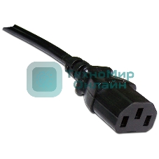 Шнур питания Lanmaster C13-Schuko угловая, 3х0.75, 220В, 10А, черный, 3 метра