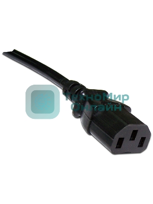 Шнур питания Lanmaster C13-Schuko угловая, 3х0.75, 220В, 10А, черный, 3 метра