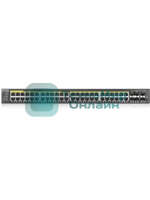 Коммутатор гибридный L2 PoE+ Zyxel NebulaFlex Pro GS2220-50HP, rack 19