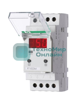 Регулятор температуры RT-820M (от -25 до +130 град.C; микропроцессорный; многофункц.; цифровая индикация; выносной датчик с термоус. проводом; монтаж на DIN-рейке 35мм 230В 16А 1Z IP20) F&F EA07.001.007