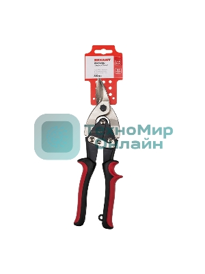 Ножницы по металлу левые Rexant 260 мм никелированные, двухкомпонентные рукоятки