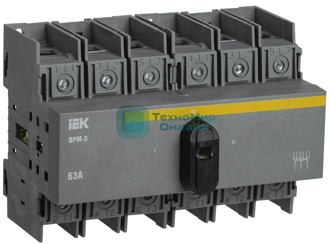 Выключатель-разъединитель модульный 3п 63А ВРМ-3 IEK MVR30-3-063