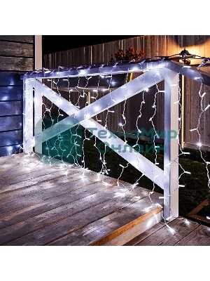 Гирлянда Neon-night Светодиодный Дождь 2х1,5 м, эффект мерцания, прозрачный провод, 230 В, диоды белые