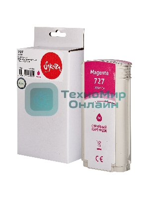 Картридж струйный Sakura B3P20A (№727 Magenta) для HP, пурпурный, 130 мл.