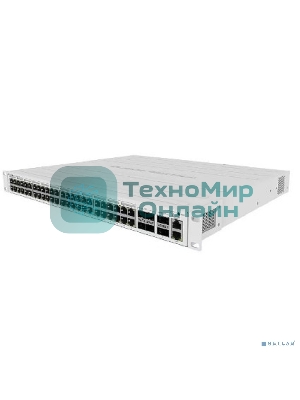 Коммутатор CRS354-48P-4S+2Q+RM Cloud Router Switch 354-48P-4S+2Q+RM with 48 x Gigabit RJ45 LAN (all PoE-out), 4 x 10G SFP+ cages, 2 x 40G QSFP+ cages, RouterOS L5, 1U rackmount enclosure, 750W PSU