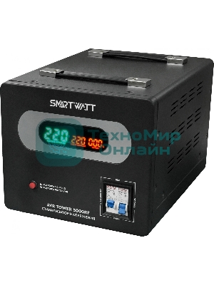 Напольный стабилизатор напряжения SMARTWATT AVR TOWER 5000RF (140W - 260W, 5000VA, 5 кВт, 50-60 Гц, LED-дисплей, релейны
