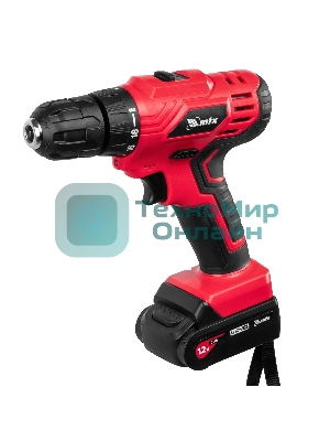 Дрель-шуруповерт MTX MCDL-12-02, 12 В, 2 Ач, 20 Нм, щеточный