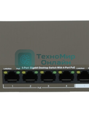 Коммутатор 5PORT 1000M 4POE Tenda TEG1105P-4-63W